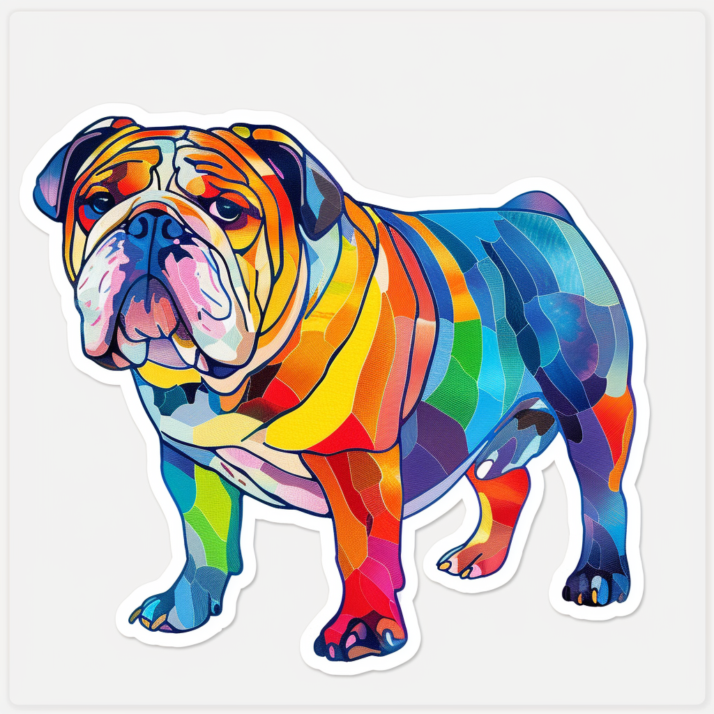 Bulldog Dog majestic Expressive surreal Vinyl Decal Sticker for Car, Laptop, Tumbler and more # F017546