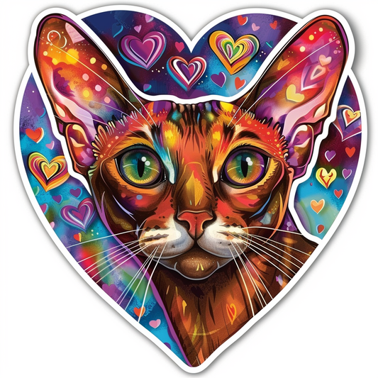 Abyssinian Cat astronaut majestic Expressive surreal Vinyl Decal Sticker for Car, Laptop, Tumbler and more # F021237-4" x 4"