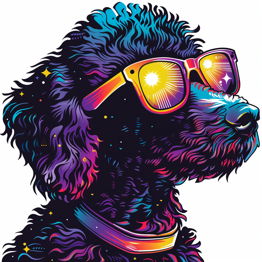 Poodle Dog cyber punk Vinyl Decal Sticker for Car, Laptop, Tumbler and more # F012561