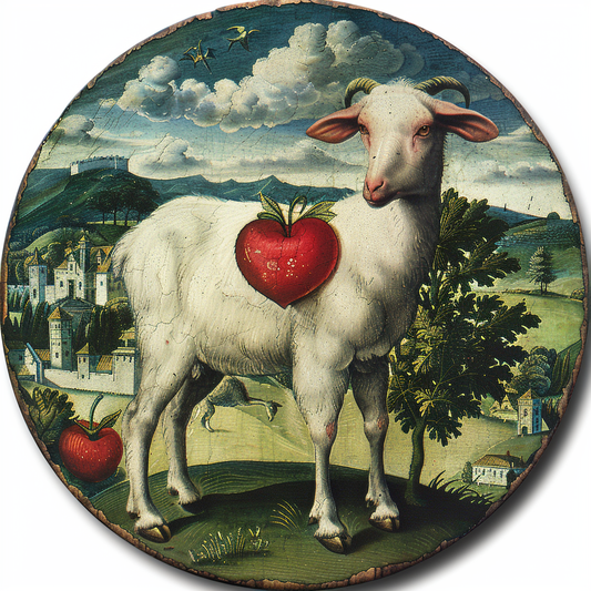 Goat majestic Expressive surreal Vinyl Decal Sticker for Car, Laptop, Tumbler and more # F020680-4" x 4"