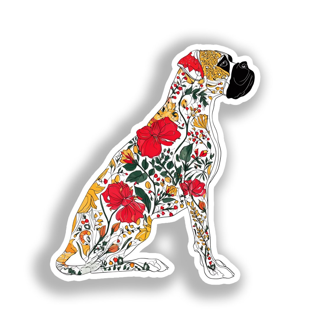 Boxer Dog Vinyl Decal Sticker for Car, Laptop, Tumbler and more # A018985-4" x 4"