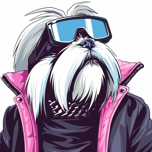 Adorable Shih Tzu Dog Expressive surreal Vinyl Decal Sticker for Car, Laptop, Tumbler and more # F018337