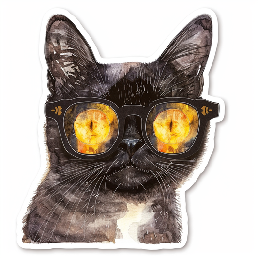 Burmese Cat wearing sunglasses Vinyl Decal Sticker for Car, Laptop, Tumbler and more # F010942