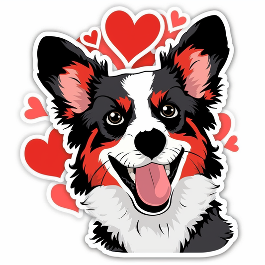 Border Collie Dog majestic Expressive surreal Vinyl Decal Sticker for Car, Laptop, Tumbler and more # F021851-4" x 4"