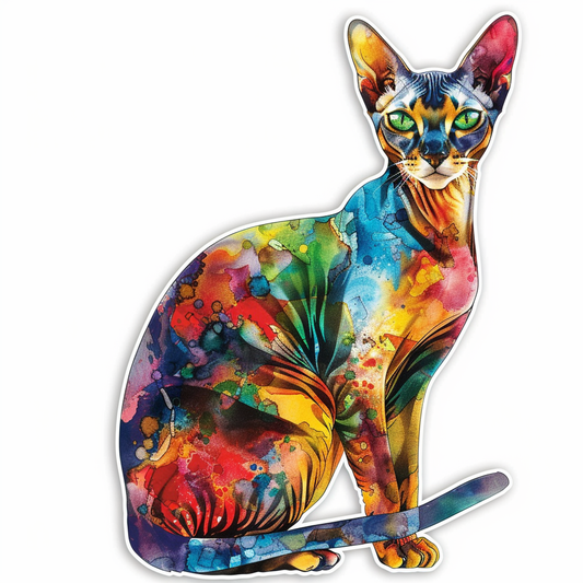 Abyssinian Cat astronaut majestic Expressive surreal Vinyl Decal Sticker for Car, Laptop, Tumbler and more # F021140-4" x 4"