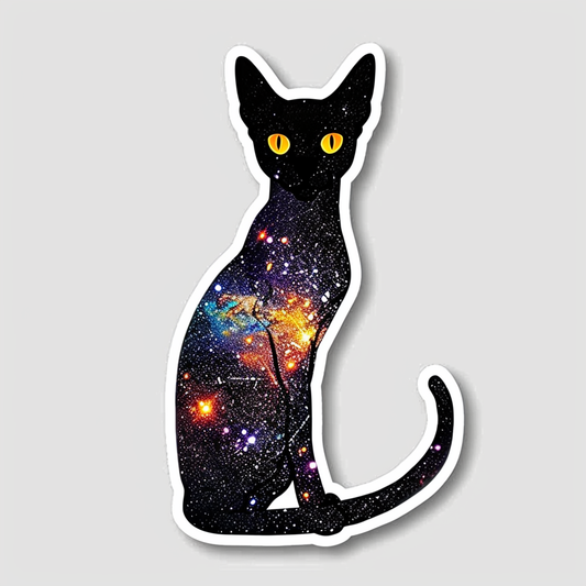 Abyssinian Cat astronaut majestic Expressive surreal Vinyl Decal Sticker for Car, Laptop, Tumbler and more # F021177-4" x 4"