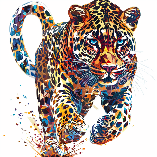 Leopard majestic Expressive surreal Vinyl Decal Sticker for Car, Laptop, Tumbler and more # F022465