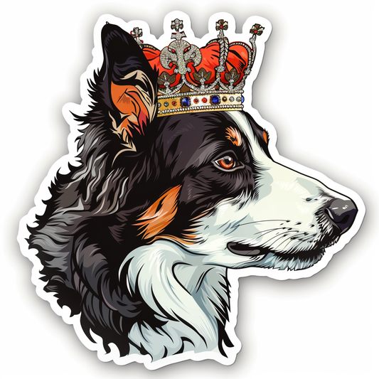 Border Collie Dog majestic Expressive surreal Vinyl Decal Sticker for Car, Laptop, Tumbler and more # F021750-4" x 4"