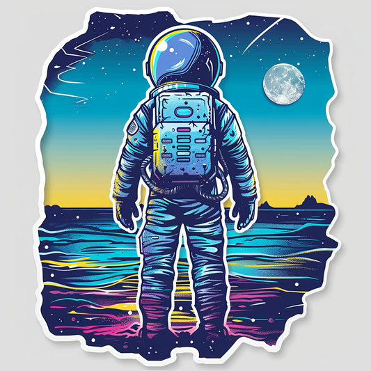 Sticker of a Astronaut majestic Expressive surreal Vinyl Decal Sticker for Car, Laptop, Tumbler and more # F016869