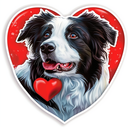 Border Collie Dog majestic Expressive surreal Vinyl Decal Sticker for Car, Laptop, Tumbler and more # F021829-4" x 4"