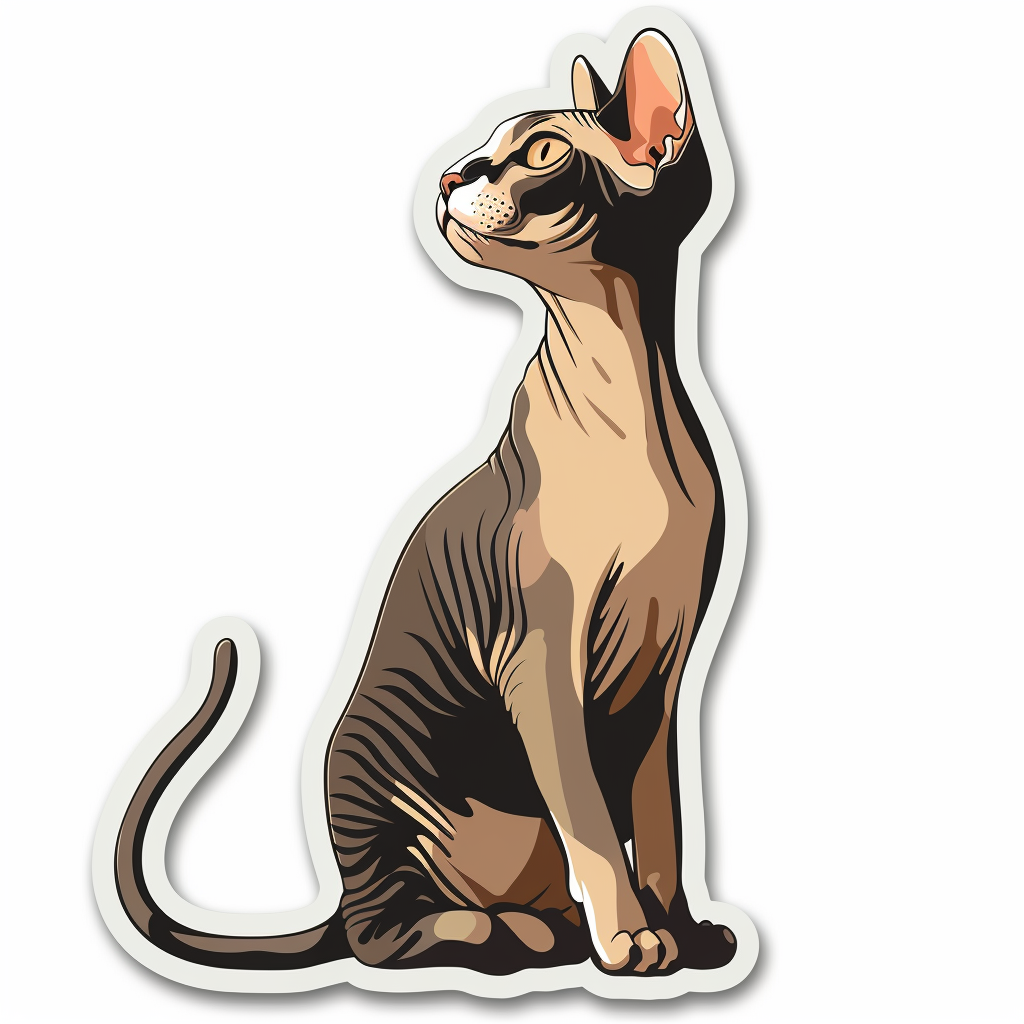 Sphynx Cat Vinyl Decal Sticker for Car, Laptop, Tumbler and more # F010045