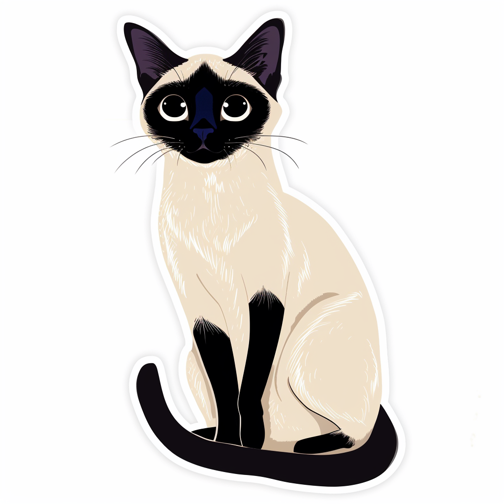 Siamese cat Vinyl Decal Sticker for Car, Laptop, Tumbler and more # F07926