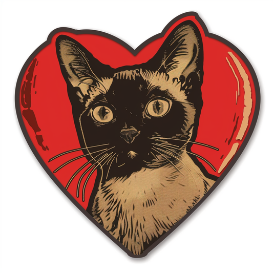 Burmese Cat heartcore Vinyl Decal Sticker for Car, Laptop, Tumbler and more # F010995
