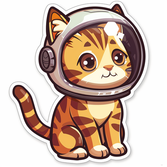 Cute and Adorable American Shorthair Expressive surreal Vinyl Decal Sticker for Car, Laptop, Tumbler and more # F018763