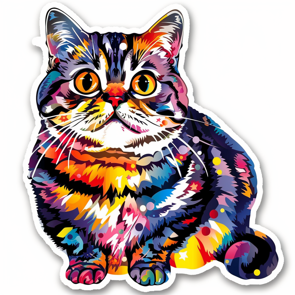 American Shorthair Cat majestic Expressive surreal Vinyl Decal Sticker for Car, Laptop, Tumbler and more # F018056
