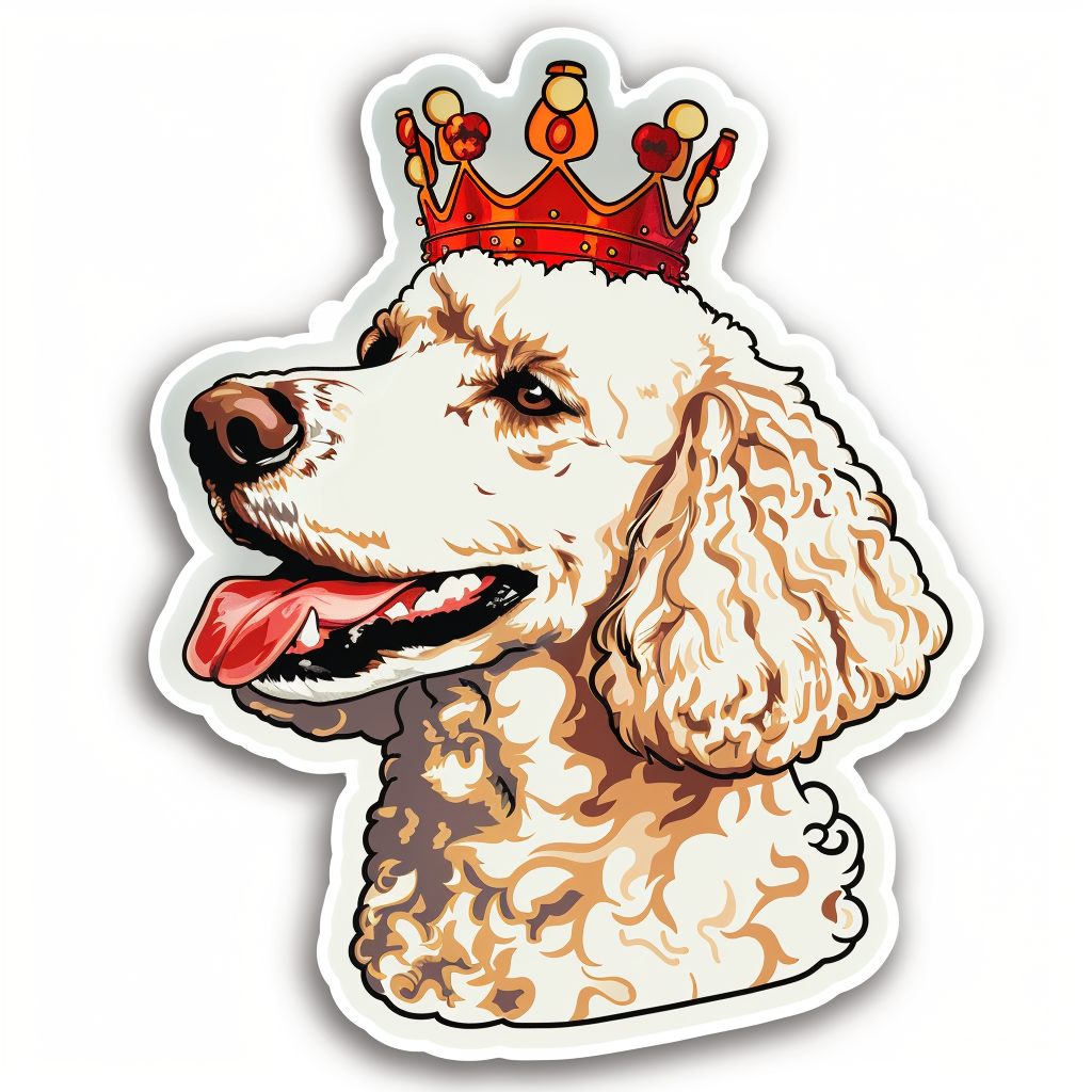 Poodle Dog crowned Vinyl Decal Sticker for Car, Laptop, Tumbler and more # F012616