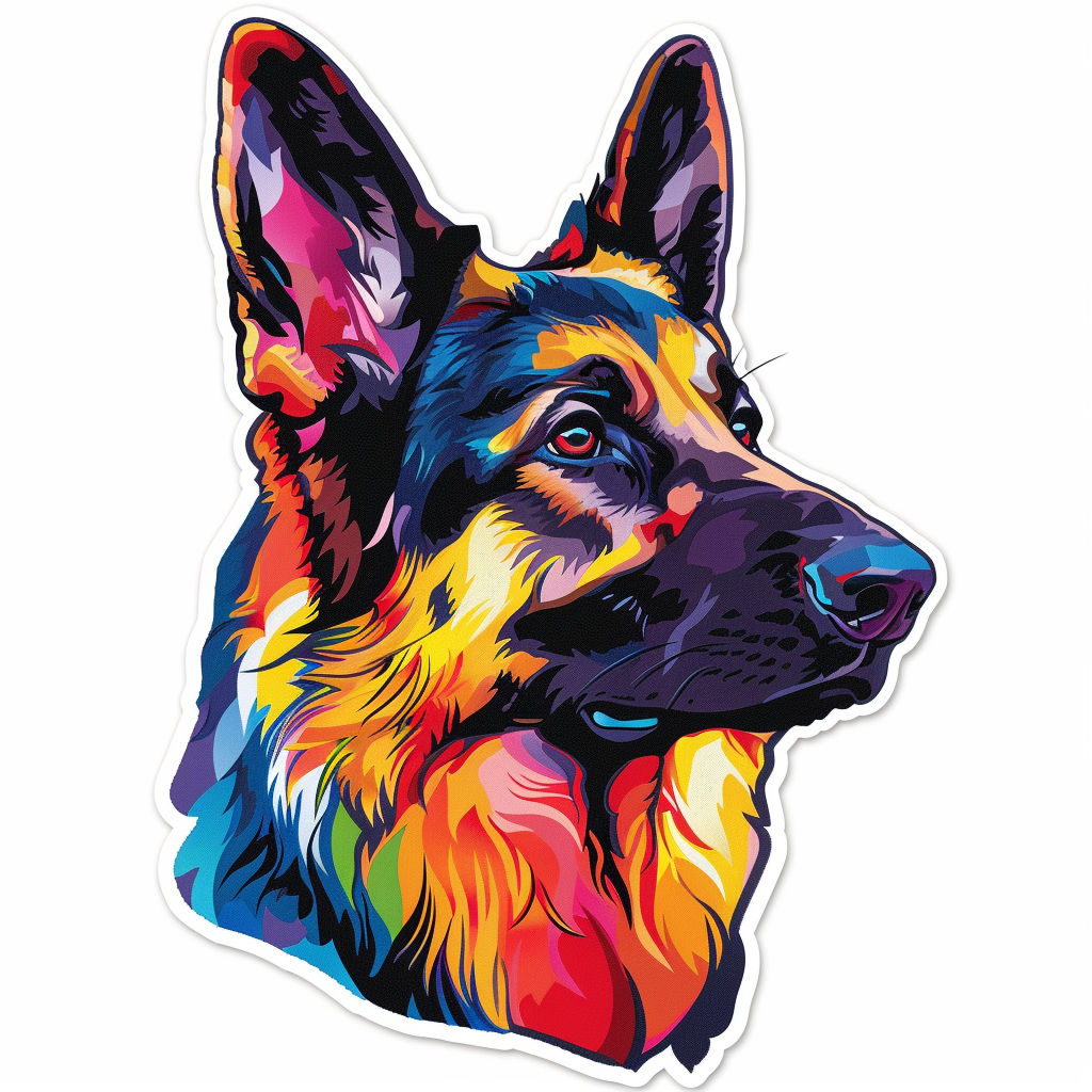 German Shepherd Dog cartoon Vinyl Decal Sticker for Car, Laptop, Tumbler and more # F011625