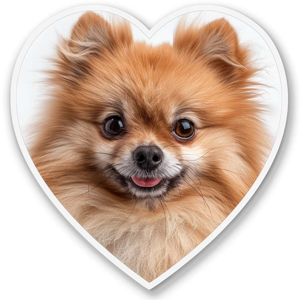 Sticker of a Pomeranian Dog majestic Expressive surreal Heartcore Vinyl Decal Sticker for Car, Laptop, Tumbler and more # F014122