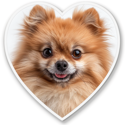 Sticker of a Pomeranian Dog majestic Expressive surreal Heartcore Vinyl Decal Sticker for Car, Laptop, Tumbler and more # F014122