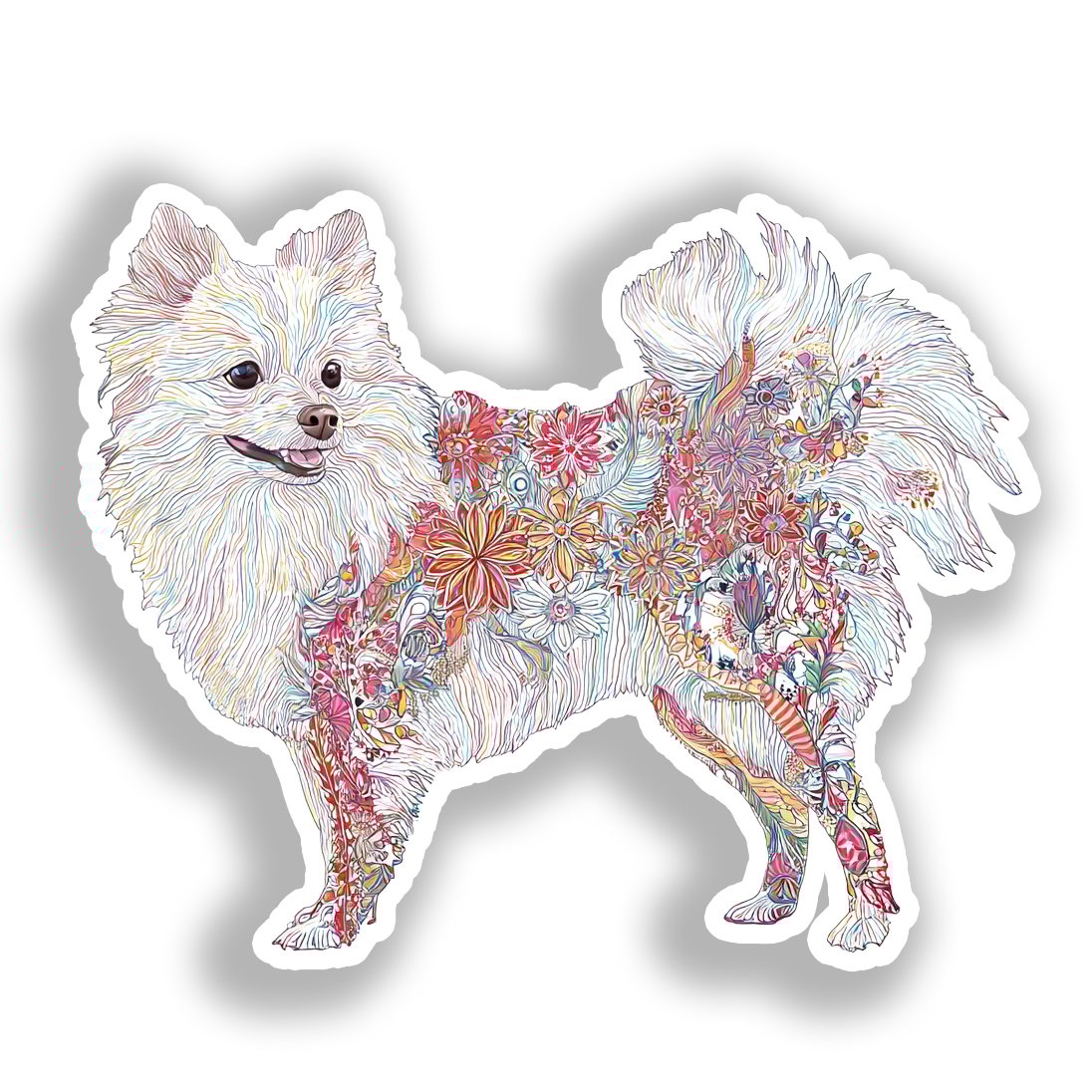 Pomeranian Dog Vinyl Decal Sticker for Car, Laptop, Tumbler and more # A017433-4" x 4"