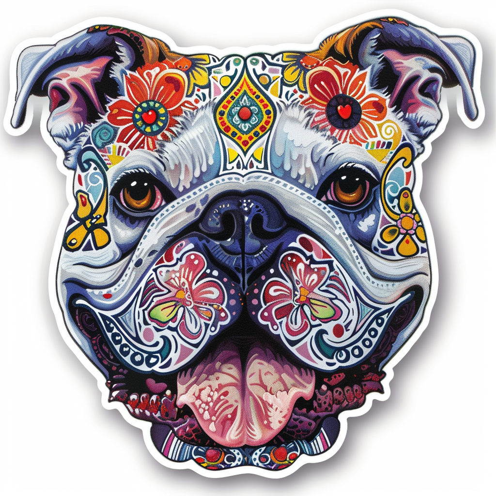 Bulldog Dog majestic Expressive surreal Vinyl Decal Sticker for Car, Laptop, Tumbler and more # F017631