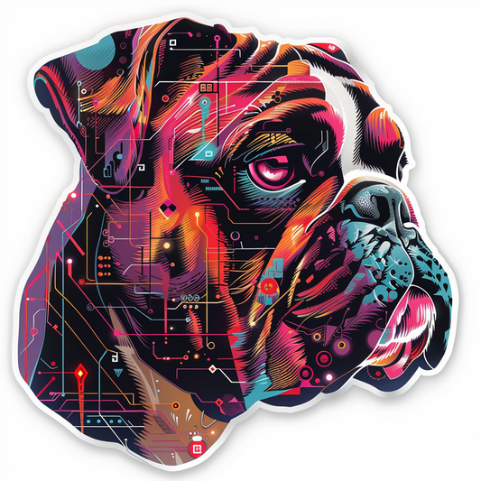 Bulldog Dog majestic Expressive surreal Vinyl Decal Sticker for Car, Laptop, Tumbler and more # F017533