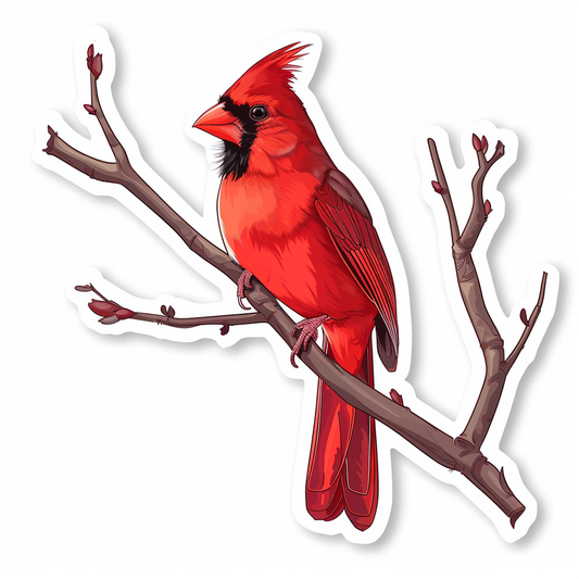 Cardinal Bird majestic Expressive surreal Vinyl Decal Sticker for Car, Laptop, Tumbler and more # F024230