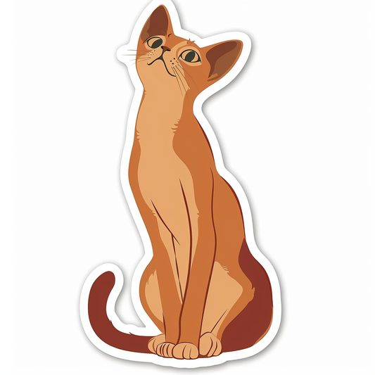 Abyssinian Cat astronaut majestic Expressive surreal Vinyl Decal Sticker for Car, Laptop, Tumbler and more # F021178-4" x 4"