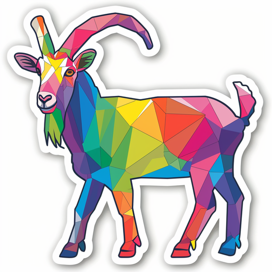 Goat majestic Expressive surreal Vinyl Decal Sticker for Car, Laptop, Tumbler and more # F020630-4" x 4"