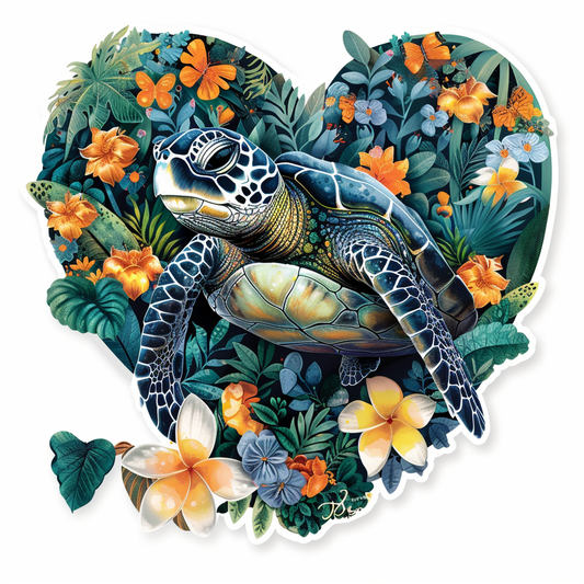 Sticker of a turtle majestic Expressive surreal Vinyl Decal Sticker for Car, Laptop, Tumbler and more # F022053