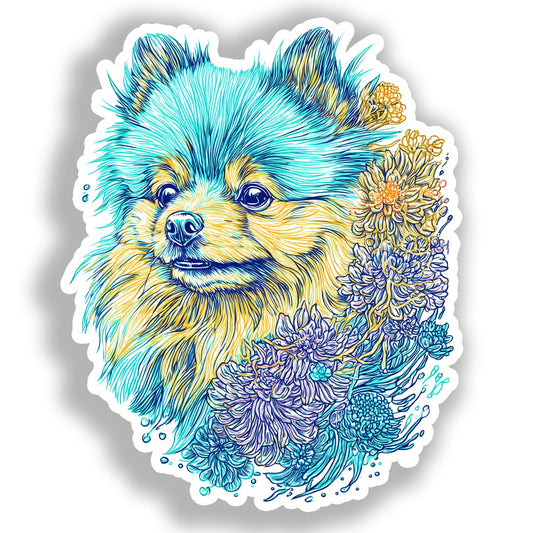 Pomeranian Dog Vinyl Decal Sticker for Car, Laptop, Tumbler and more # A017363-4" x 4"