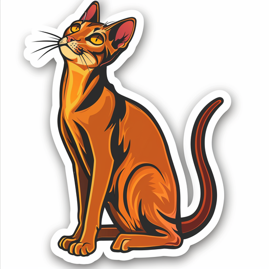 Abyssinian Cat astronaut majestic Expressive surreal Vinyl Decal Sticker for Car, Laptop, Tumbler and more # F021126-4" x 4"