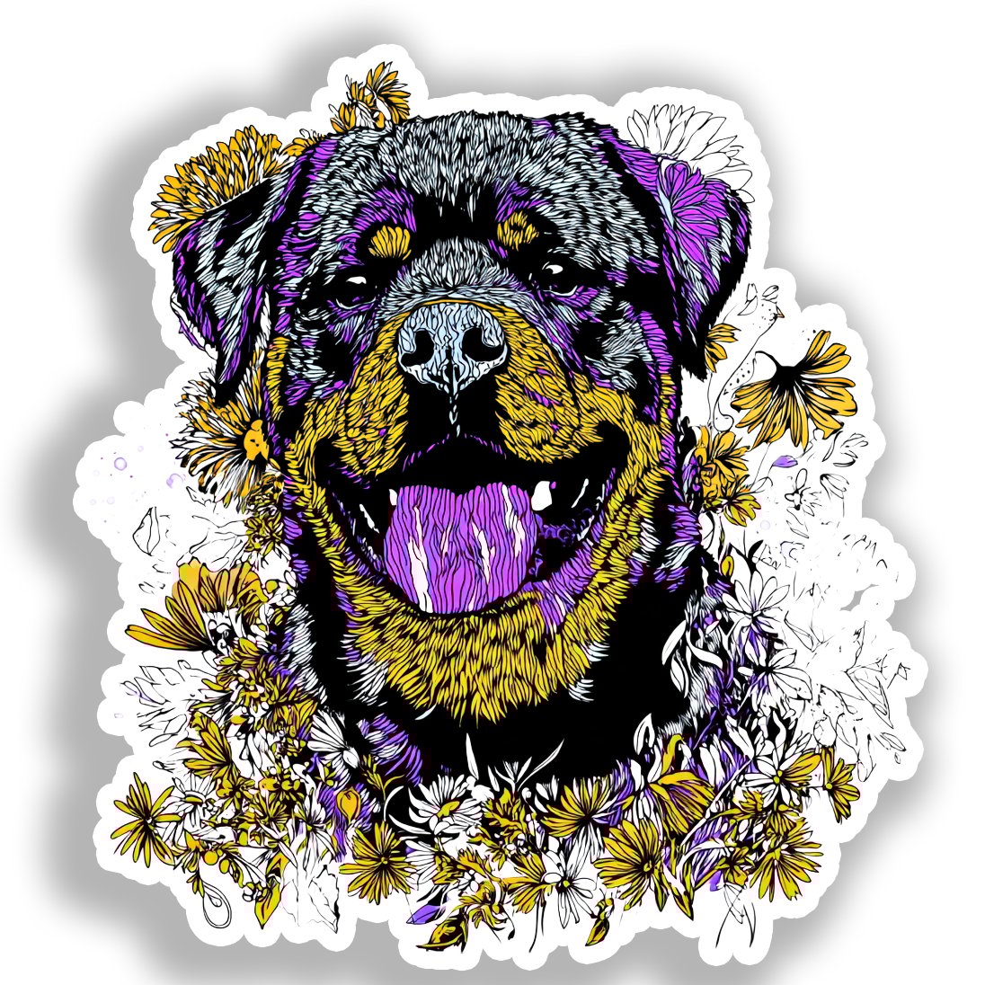 Rottweiler Dog Vinyl Decal Sticker for Car, Laptop, Tumbler and more # A018181-4" x 4"
