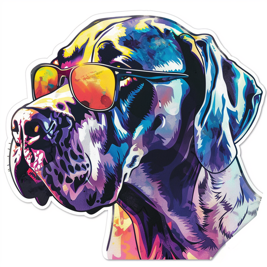 Adorable Great Dane Dog Expressive surreal Vinyl Decal Sticker for Car, Laptop, Tumbler and more # F018082