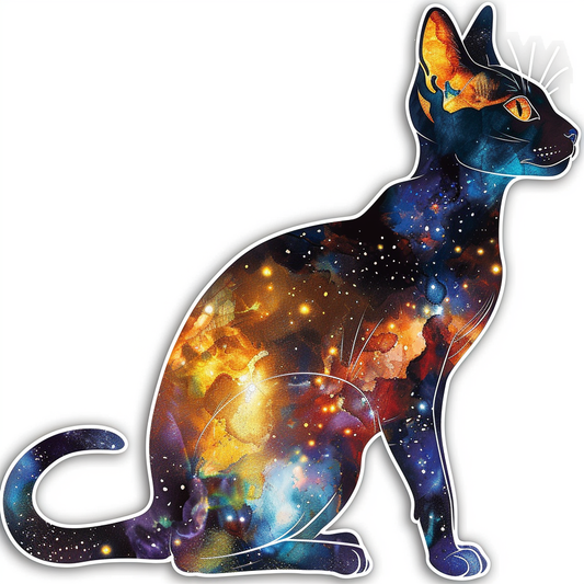 Abyssinian Cat astronaut majestic Expressive surreal Vinyl Decal Sticker for Car, Laptop, Tumbler and more # F021139-4" x 4"