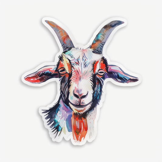 Goat majestic Expressive surreal Vinyl Decal Sticker for Car, Laptop, Tumbler and more # F020638-4" x 4"