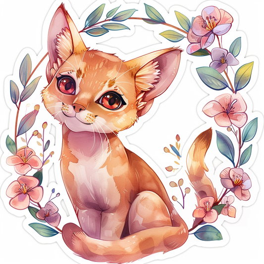 Abyssinian Cat astronaut majestic Expressive surreal Vinyl Decal Sticker for Car, Laptop, Tumbler and more # F021278-4" x 4"