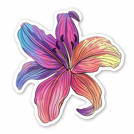 Lily flower majestic Expressive surreal Vinyl Decal Sticker for Car, Laptop, Tumbler and more # F023224