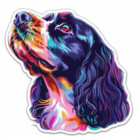 Cocker Spaniel Dog majestic Expressive surreal Vinyl Decal Sticker for Car, Laptop, Tumbler and more # F020111-4" x 4"