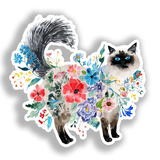 Birman Cat Vinyl Decal Sticker for Car, Laptop, Tumbler and more # A019020-4" x 4"