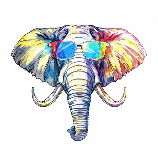 Elephant Expressive surreal Vinyl Decal Sticker for Car, Laptop, Tumbler and more # F022242-4" x 4"