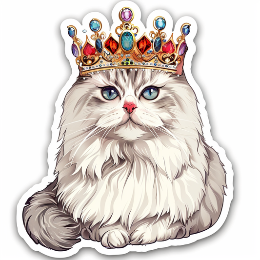 Persian Cat majestic Expressive surreal Vinyl Decal Sticker for Car, Laptop, Tumbler and more # F016142