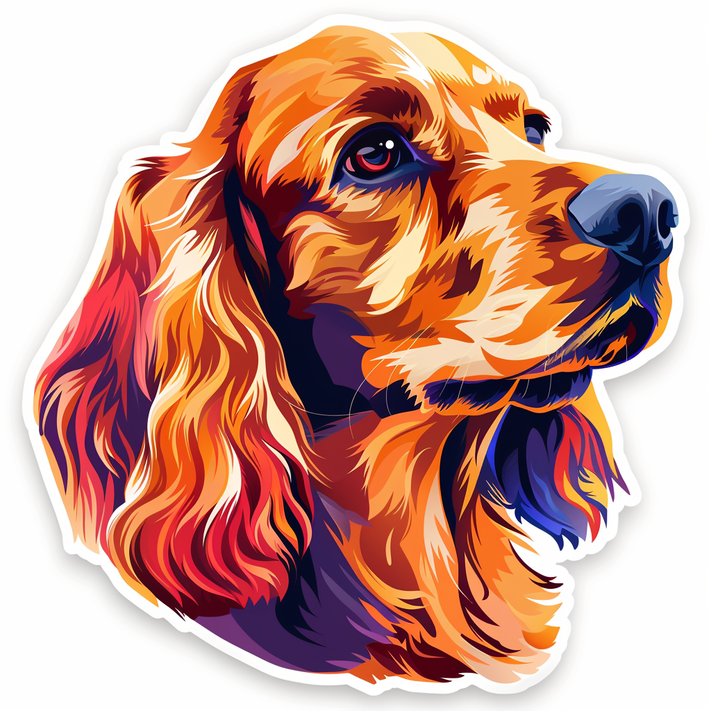 Sticker of a Cocker Spaniel Dog majestic Expressive surreal Vinyl Decal Sticker for Car, Laptop, Tumbler and more # F020179