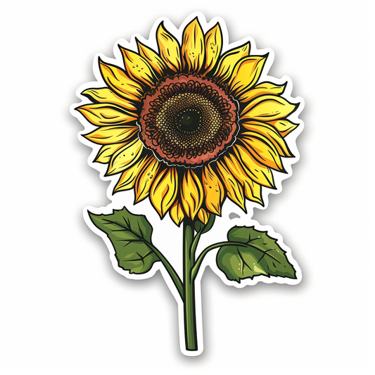 Sunflower flower majestic Expressive surreal Vinyl Decal Sticker for Car, Laptop, Tumbler and more # F022948