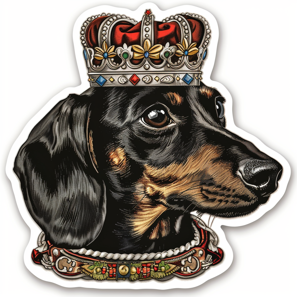 Dachshund Dog crowned Vinyl Decal Sticker for Car, Laptop, Tumbler and more # F013118