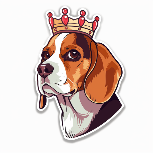 Beagle dog crowned Vinyl Decal Sticker for Car, Laptop, Tumbler and more # F011911