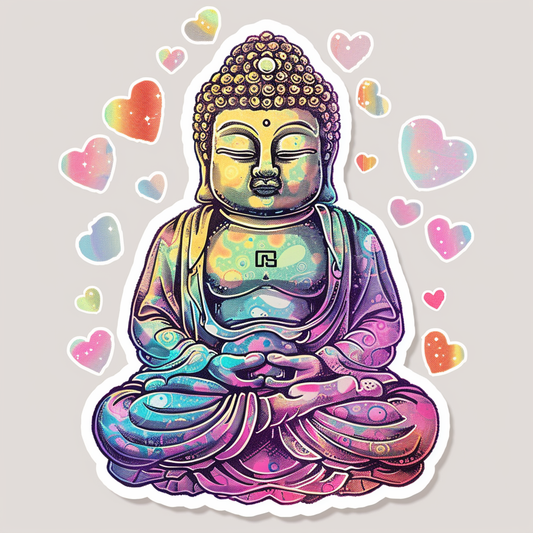 Sticker of a Buddha majestic Expressive surreal Vinyl Decal Sticker for Car, Laptop, Tumbler and more # F017214
