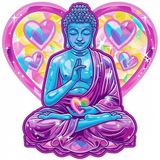 Sticker of a Buddha majestic Expressive surreal Vinyl Decal Sticker for Car, Laptop, Tumbler and more # F017205