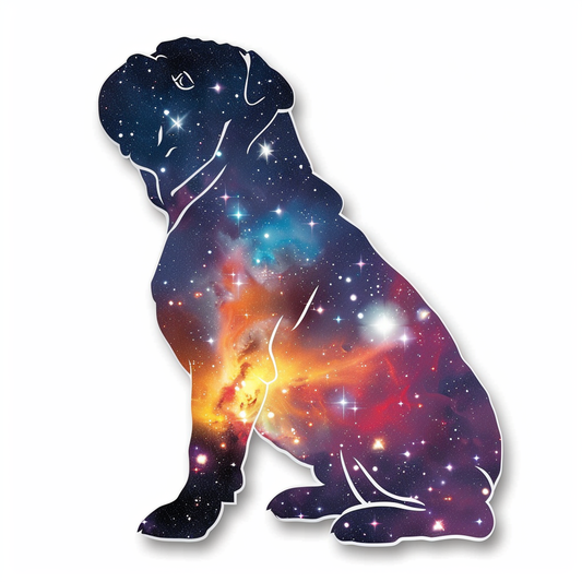 Bulldog Dog galaxy majestic Expressive surreal Vinyl Decal Sticker for Car, Laptop, Tumbler and more # F017512