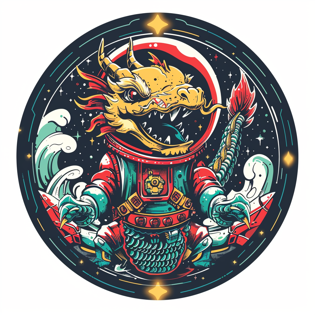 Dragon astronaut majestic Expressive surreal Vinyl Decal Sticker for Car, Laptop, Tumbler and more # F019020